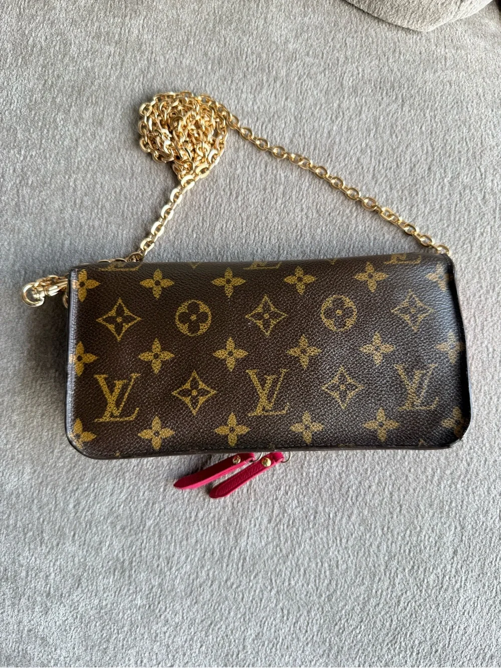 Louis Vuitton Brown Monogram Insolite Wallet with Pink Interior Authentic